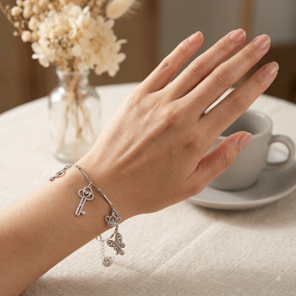 18K White Gold 0.15ct Diamond Bracelet