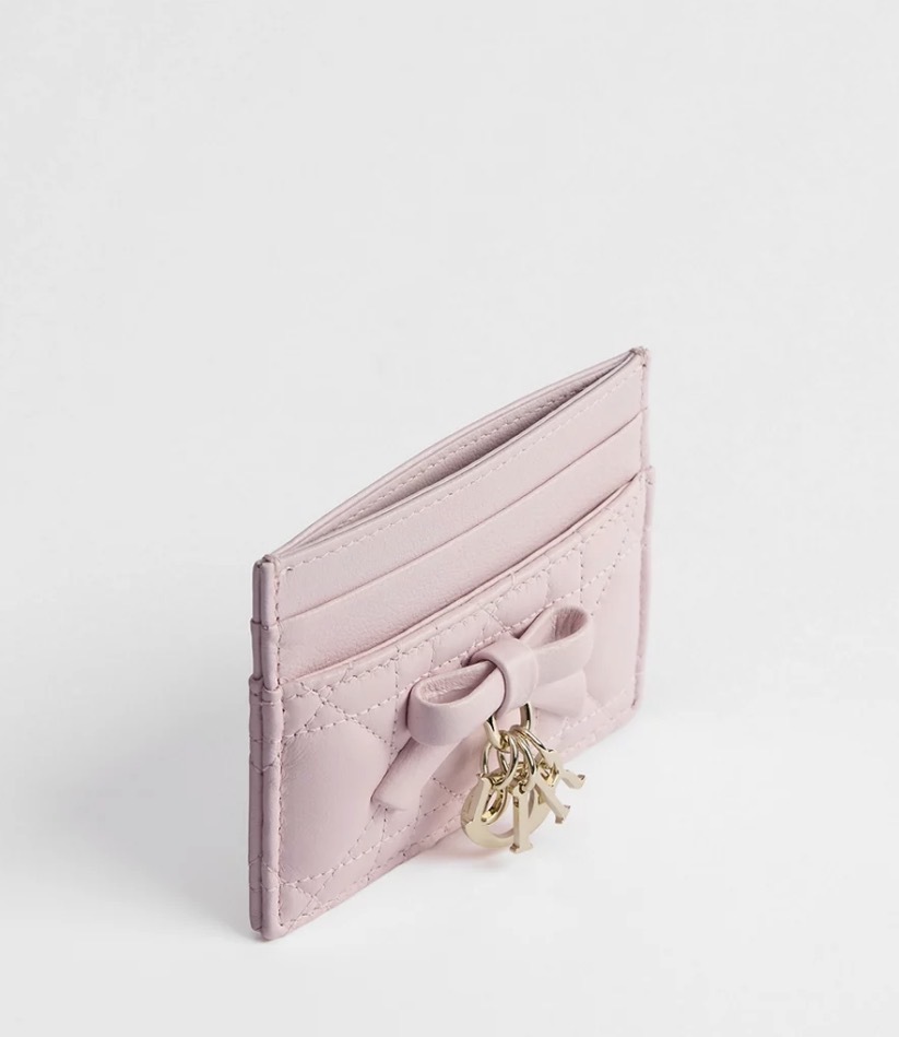 Dior Lady Dior Freesia Card Holder in Powder Pink Cannage Lambskin 羊皮 卡片套