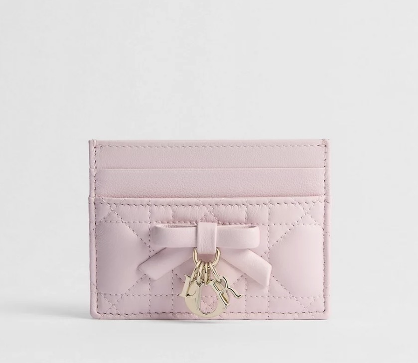 Dior Lady Dior Freesia Card Holder in Powder Pink Cannage Lambskin 羊皮 卡片套