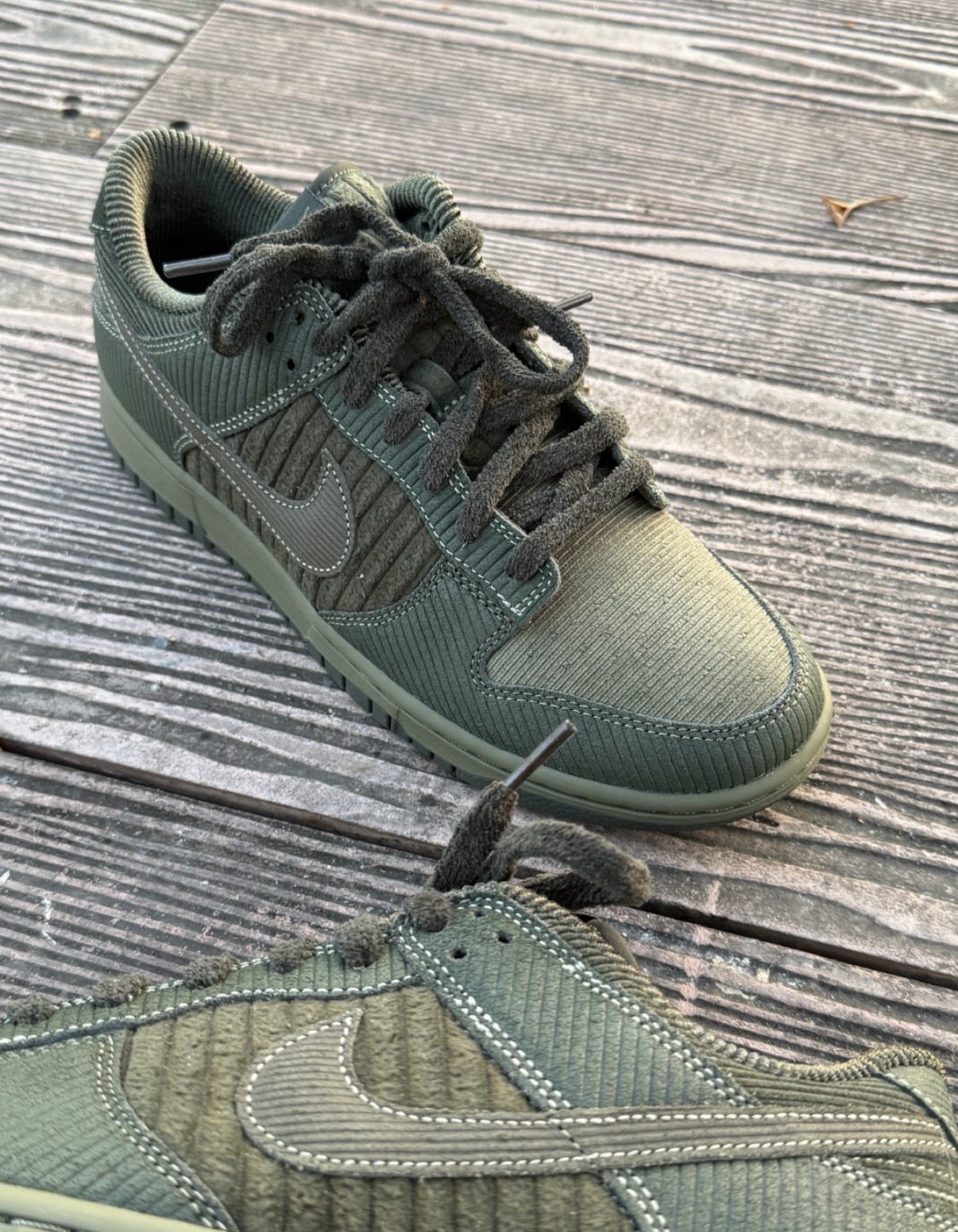男鞋 NIKE DUNK LOW RETRO PRM 軍綠 燈芯絨 復古 低筒 休閒鞋【IB7746-300】