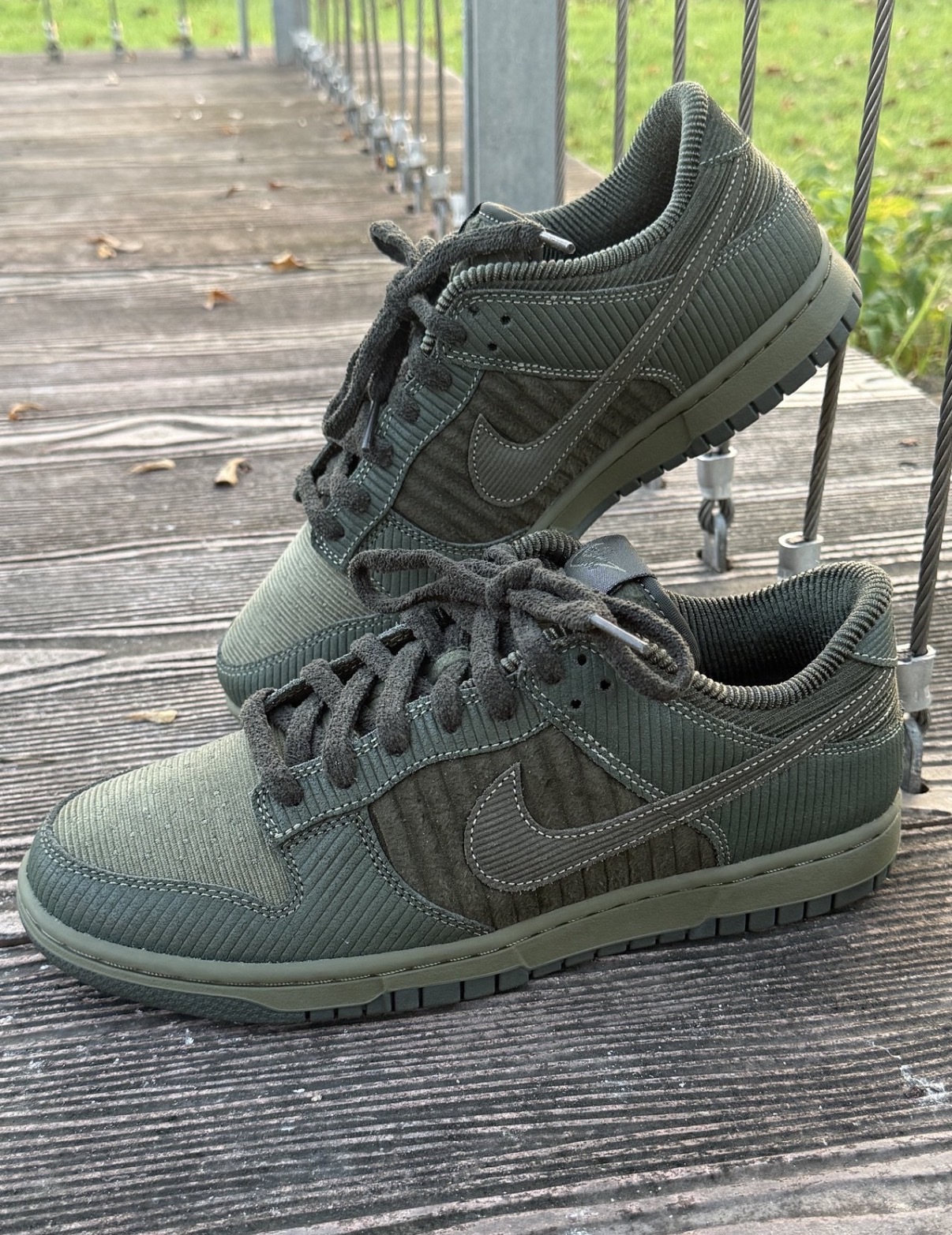 男鞋 NIKE DUNK LOW RETRO PRM 軍綠 燈芯絨 復古 低筒 休閒鞋【IB7746-300】