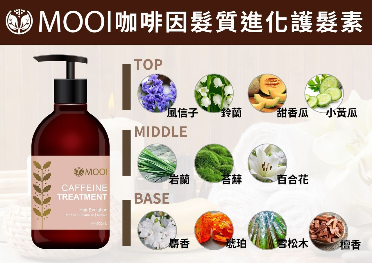 DL010 MOOI 咖啡因髮質進化護髮素 500ML