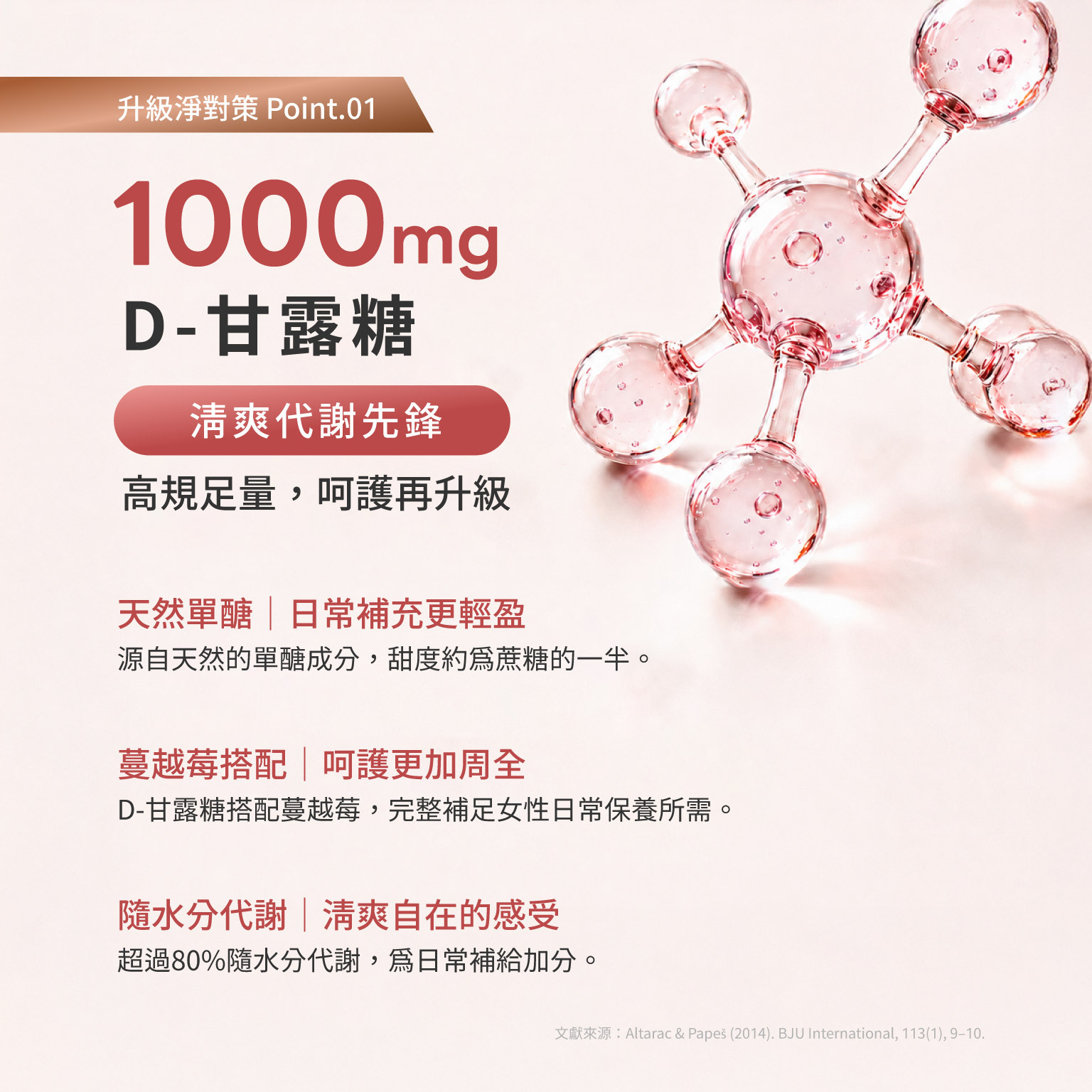 科立健淨好莓,1000mg D-甘露糖,清爽代謝先鋒