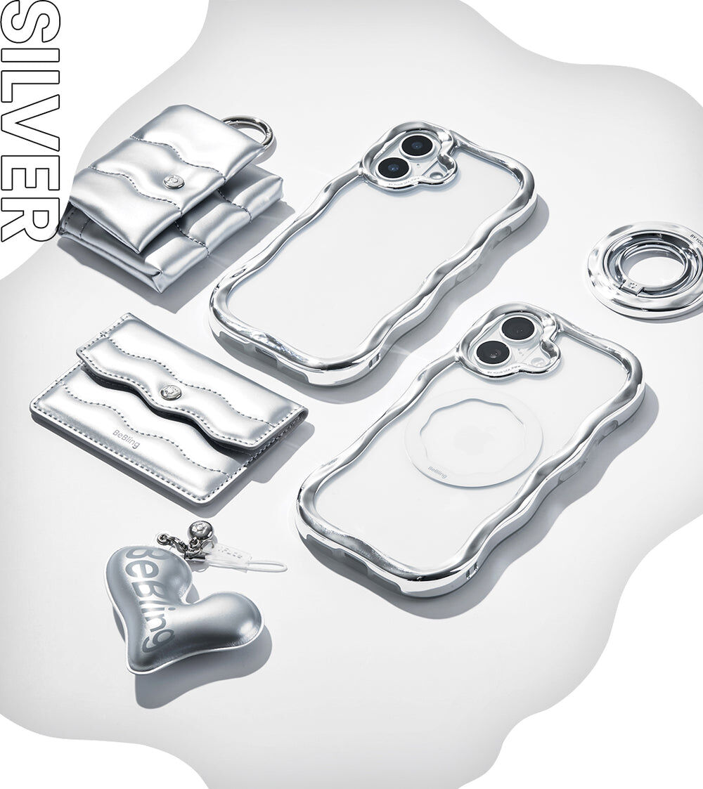 預購┃日本 iFace BeBling Wave 銀色 波浪 造型 透明 手機殼