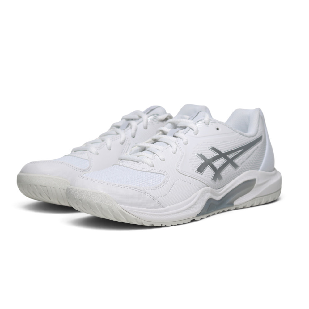 ASICS 網球鞋 GEL-DEDICATE 9 白銀 寬楦 抗扭 瞬移 女 1042A315101