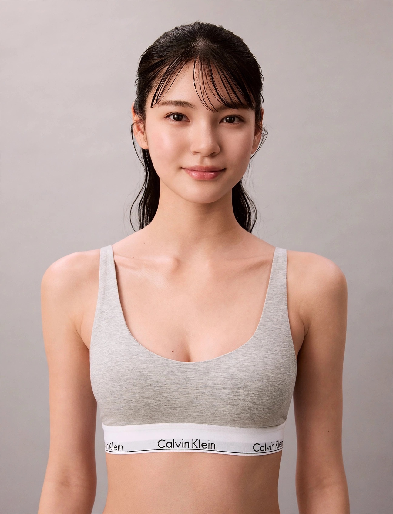 Calvin Klein Icon Cotton 灰色輕薄襯墊無鋼圈內衣 (QF7586E/QF8503)