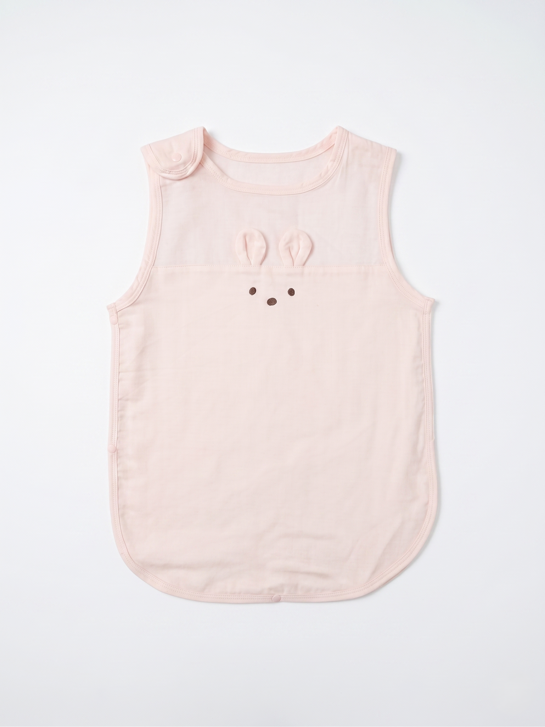 【Nishimatsuya】100% Cotton Gauze Baby Sleeper Sleeping Bag Size S (0-3 Years) - Pink Bunny