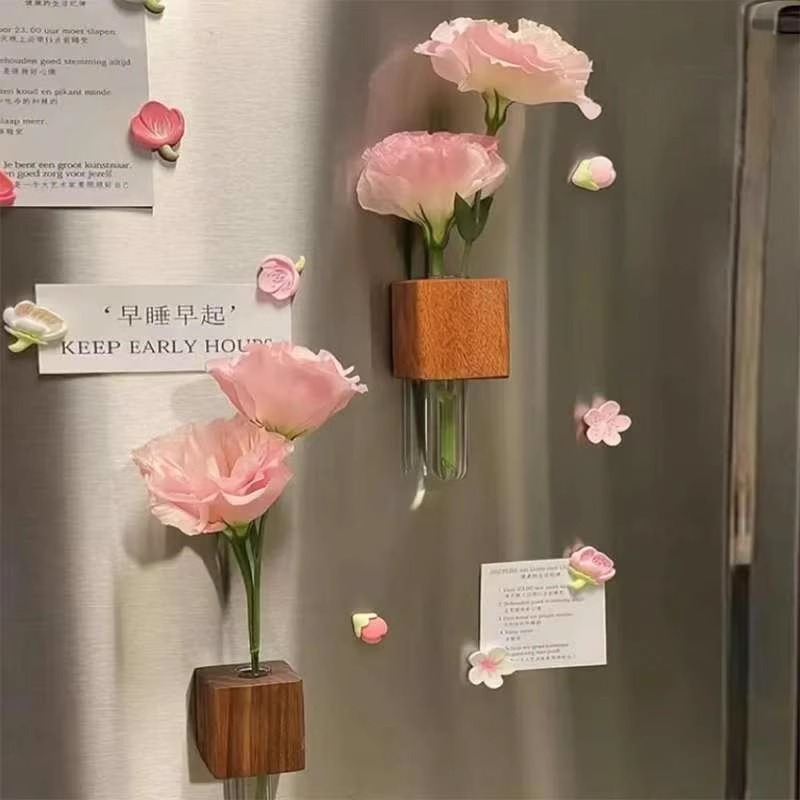 實木養花磁吸冰箱貼