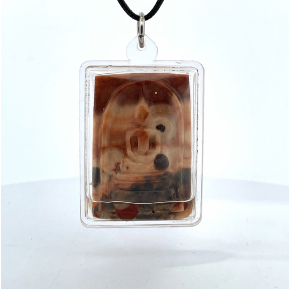 NEC-JJG0813-025 02832388~崇迪佛包框佛牌(綜合靈骨) 附皮繩+鑰匙圈 (A25)