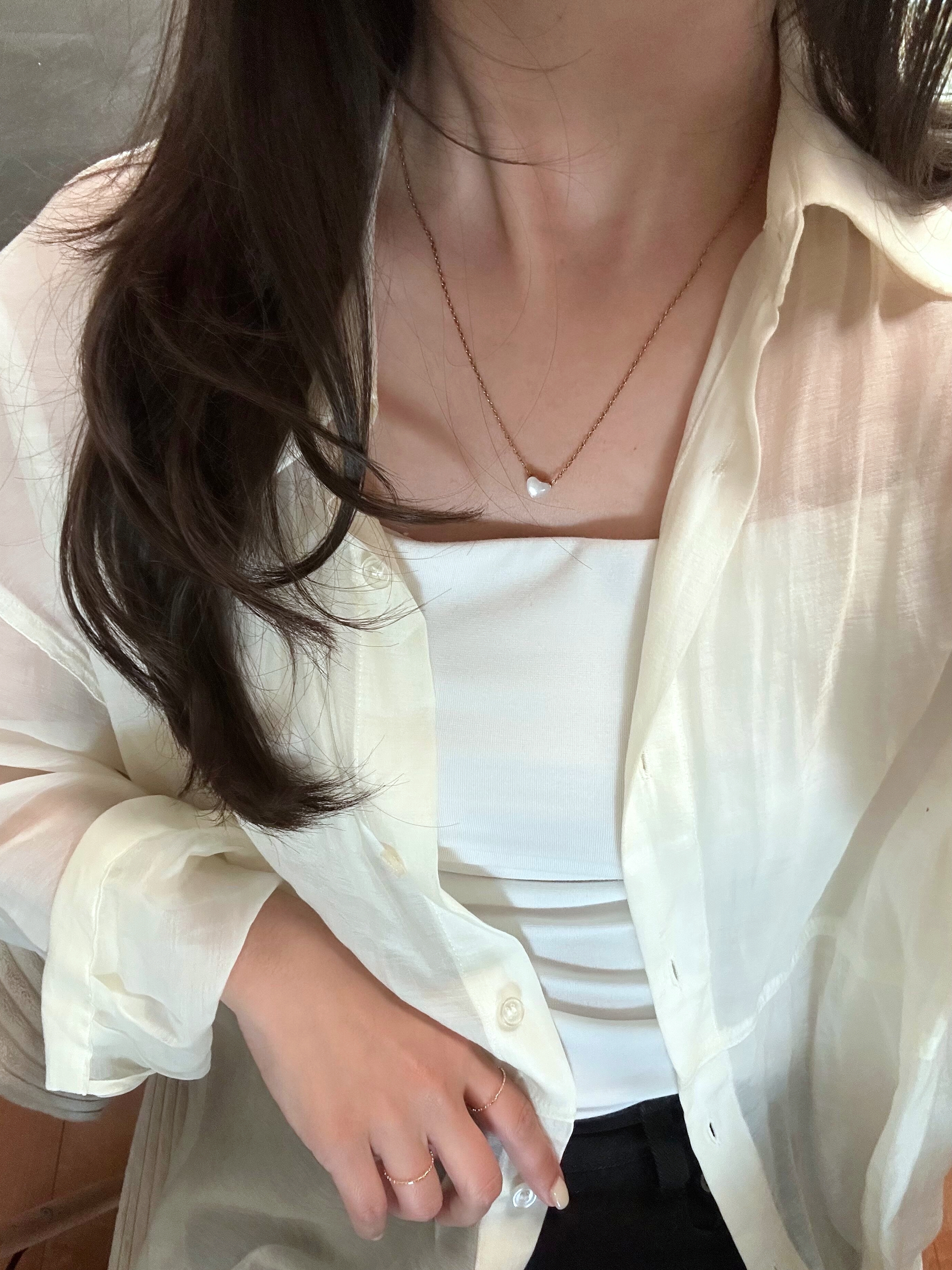 SS crystal heart necklace
