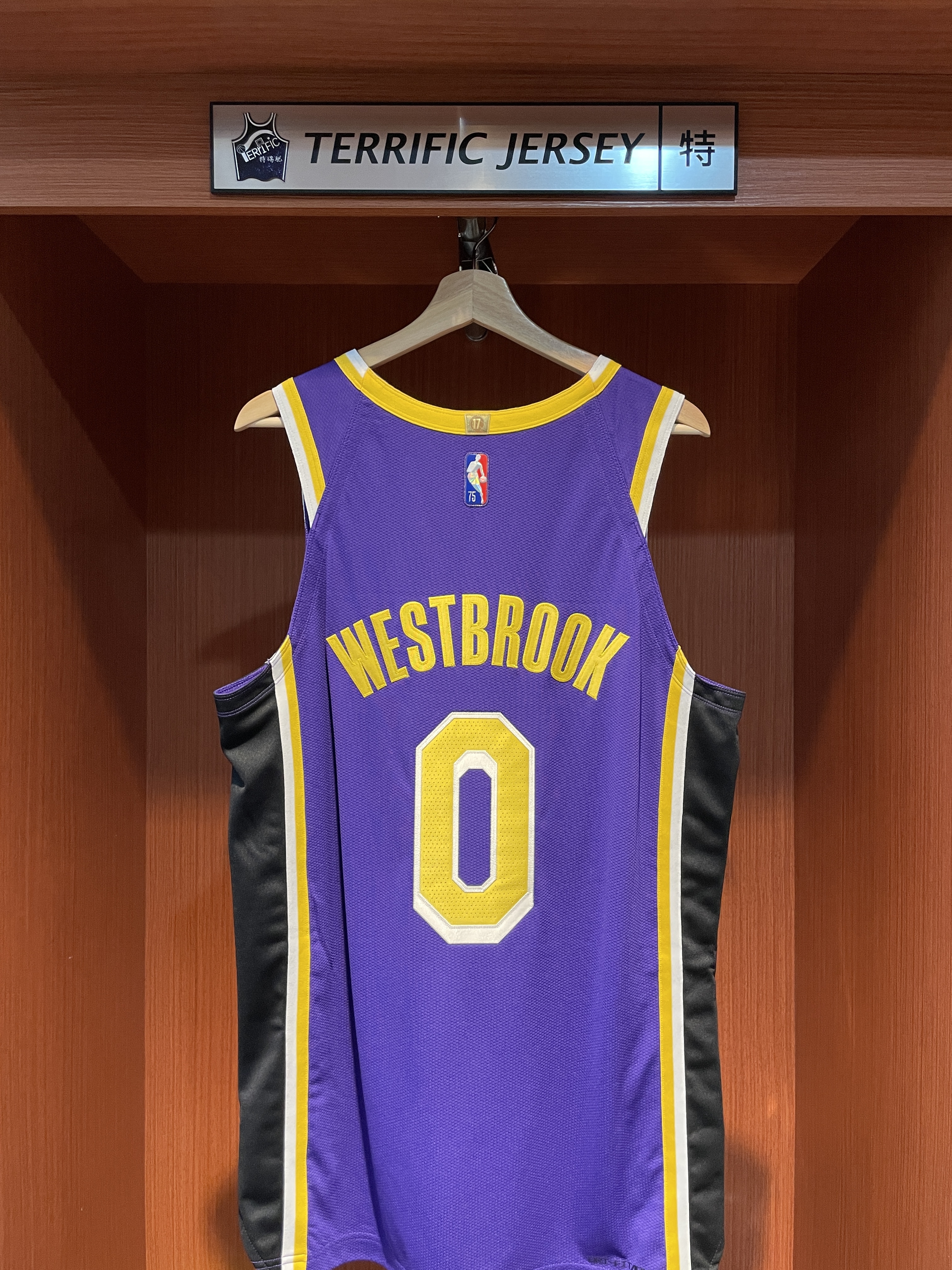 NBA球衣 Russell Westbrook 洛杉磯湖人紫 75周年 鑽石標 Statement Jordan Authentic 球員版 電繡 全新