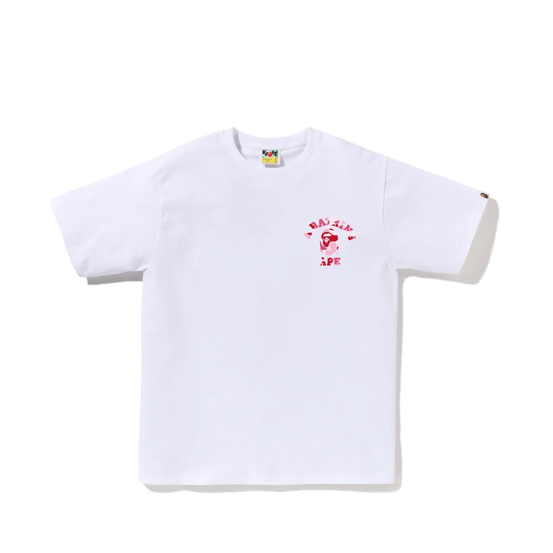 BAPE ABC CAMO COLLEGE ATS 迷彩 短袖 短T 大學 白粉 1M30110010-WK [台灣現貨]
