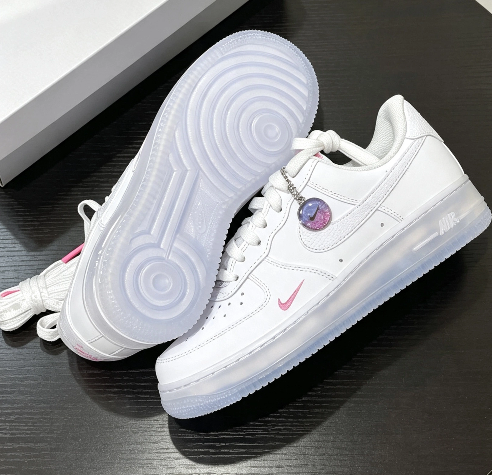 NIKE W AIR FORCE 1 AF1  "White Lotus" 白粉 彩虹 鞋扣 蛇紋 小勾 限定款 IV4453100