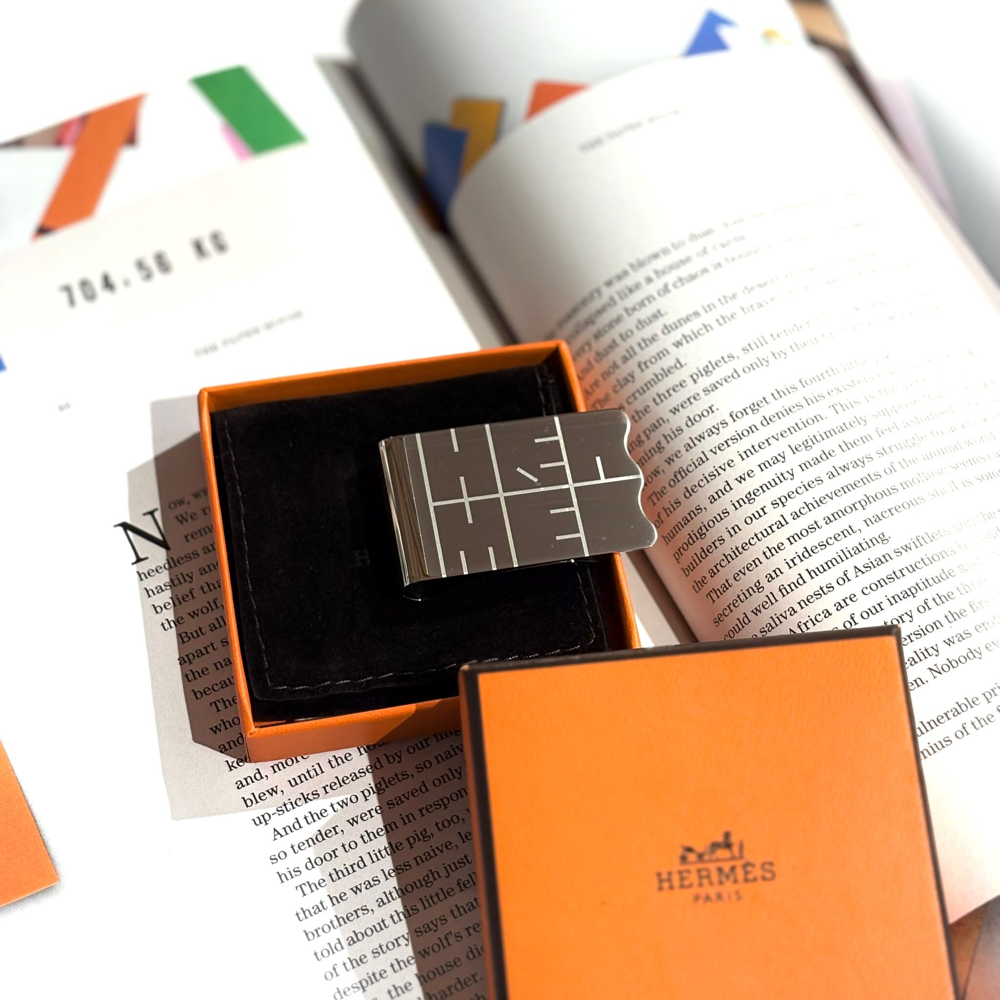 全新HERMES銀紙夾 Typo bill clip  H077295FJ00 銀色鋼金屬 #BRAND NEW #香榭站正品