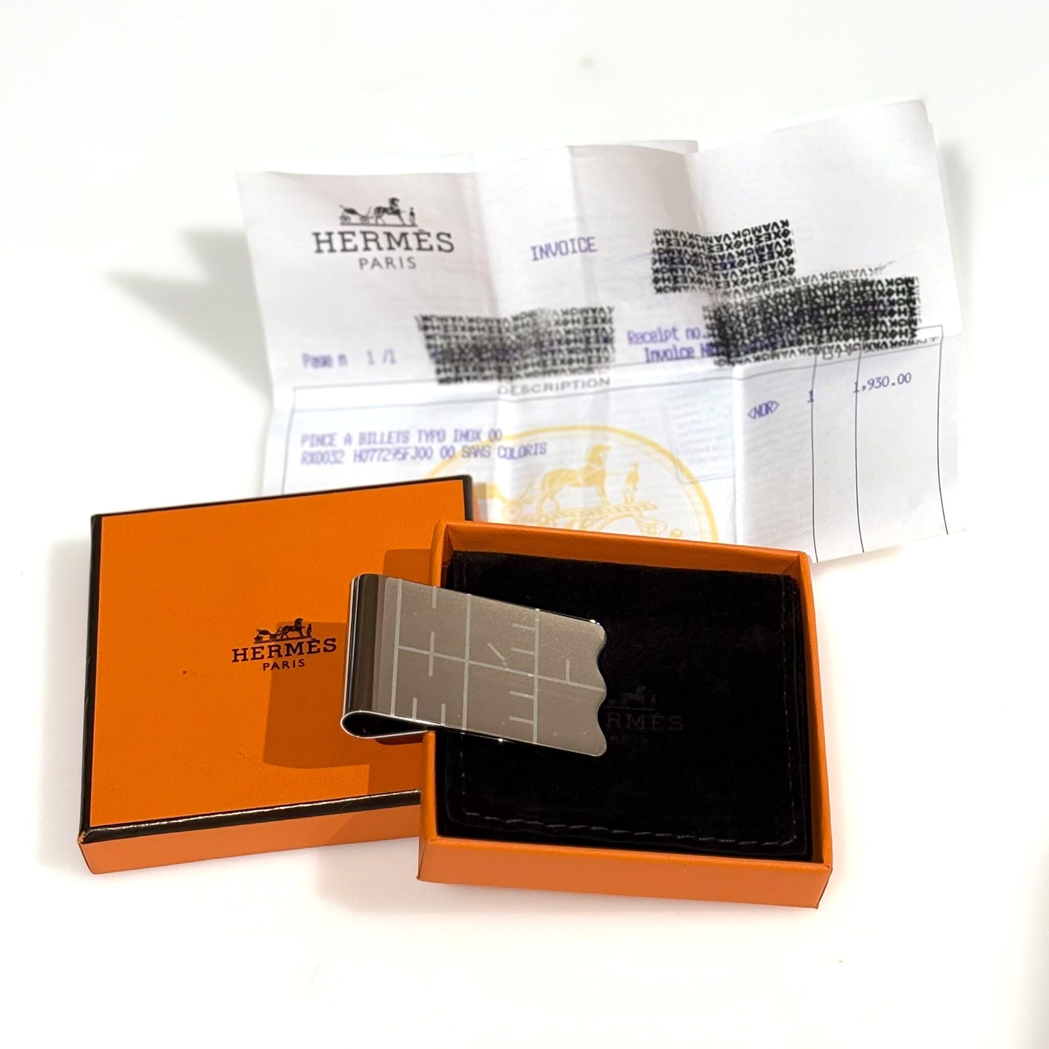 全新HERMES銀紙夾 Typo bill clip  H077295FJ00 銀色鋼金屬 #BRAND NEW #香榭站正品