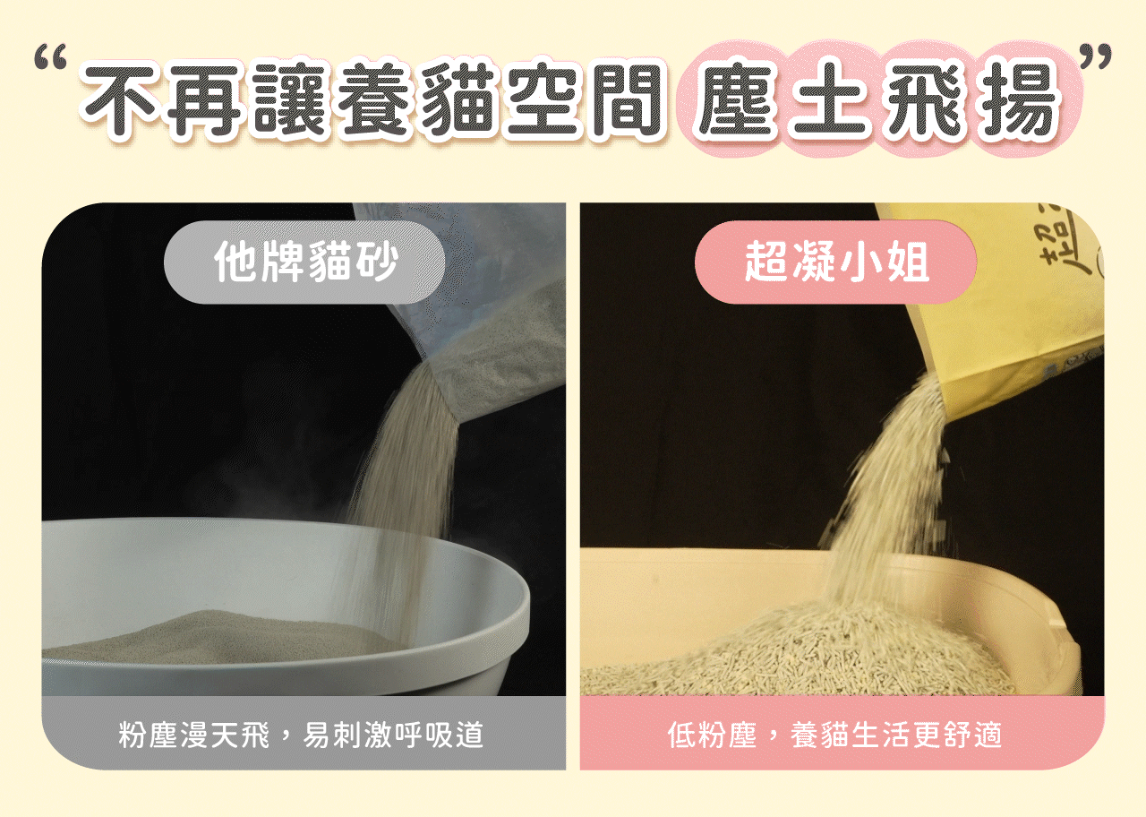 超凝小姐貓砂低粉塵,減少倒砂揚塵