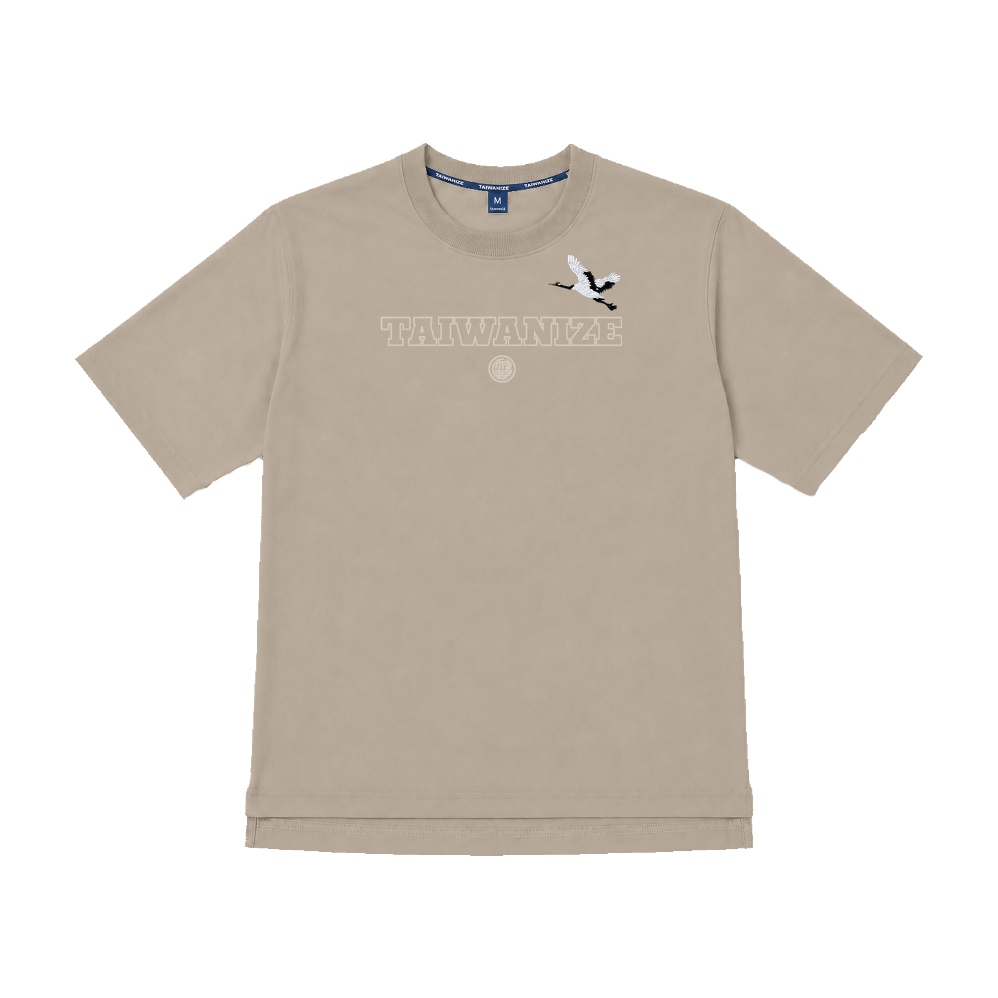 TAIWANIZE ECOLIZE 丹頂鶴立体刺繍リサイクルBOXY Tシャツ