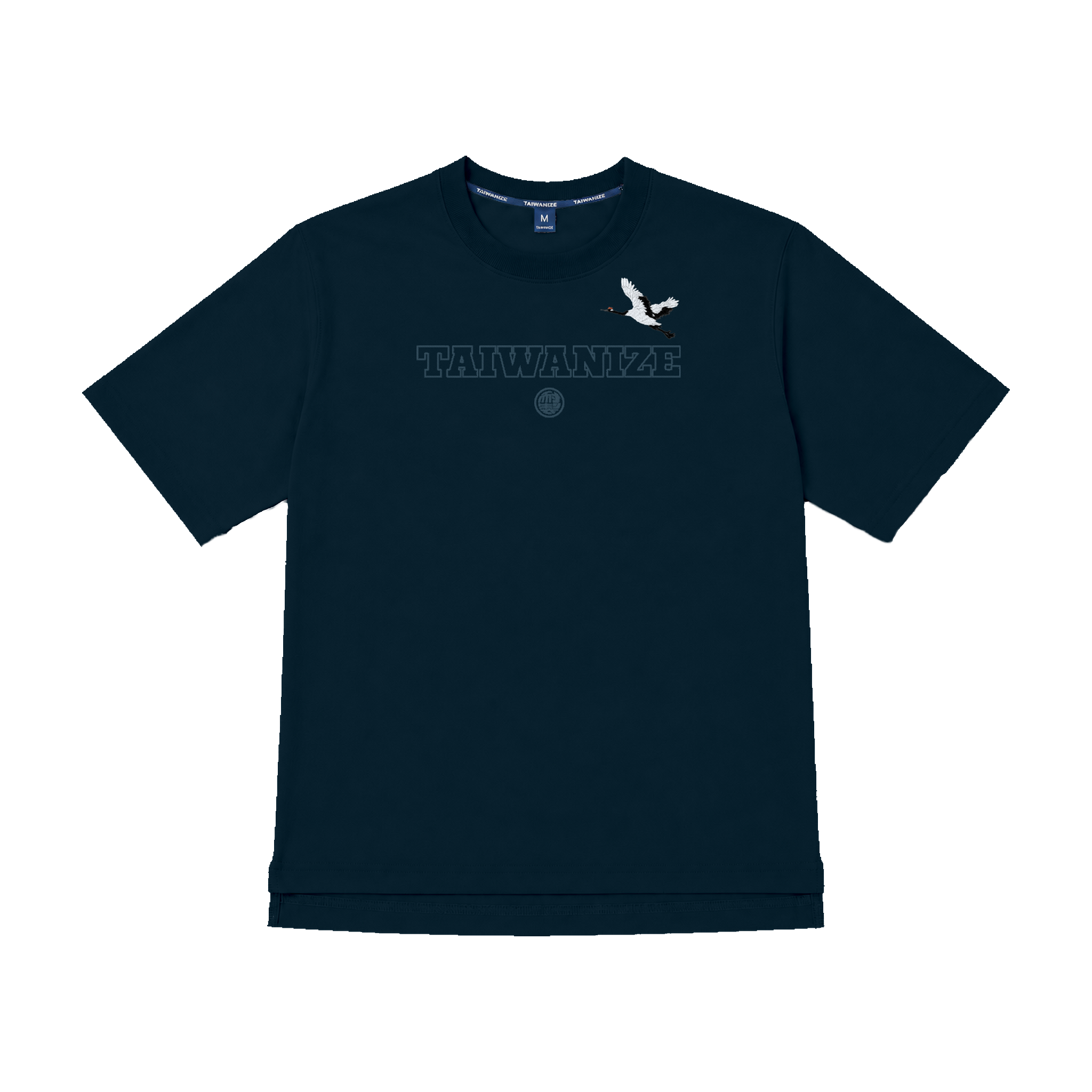 TAIWANIZE ECOLIZE 丹頂鶴立体刺繍リサイクルBOXY Tシャツ