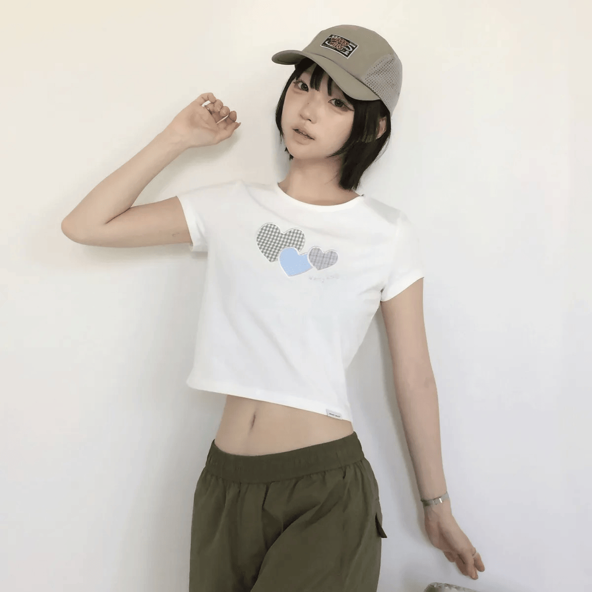 TOP 10熱賣✨入code 3件再減-$100⚡️ Wacky WiLLy｜Women's Slim-Fit Heart Graphic Baby T-Shirt [2 colors] WW245
