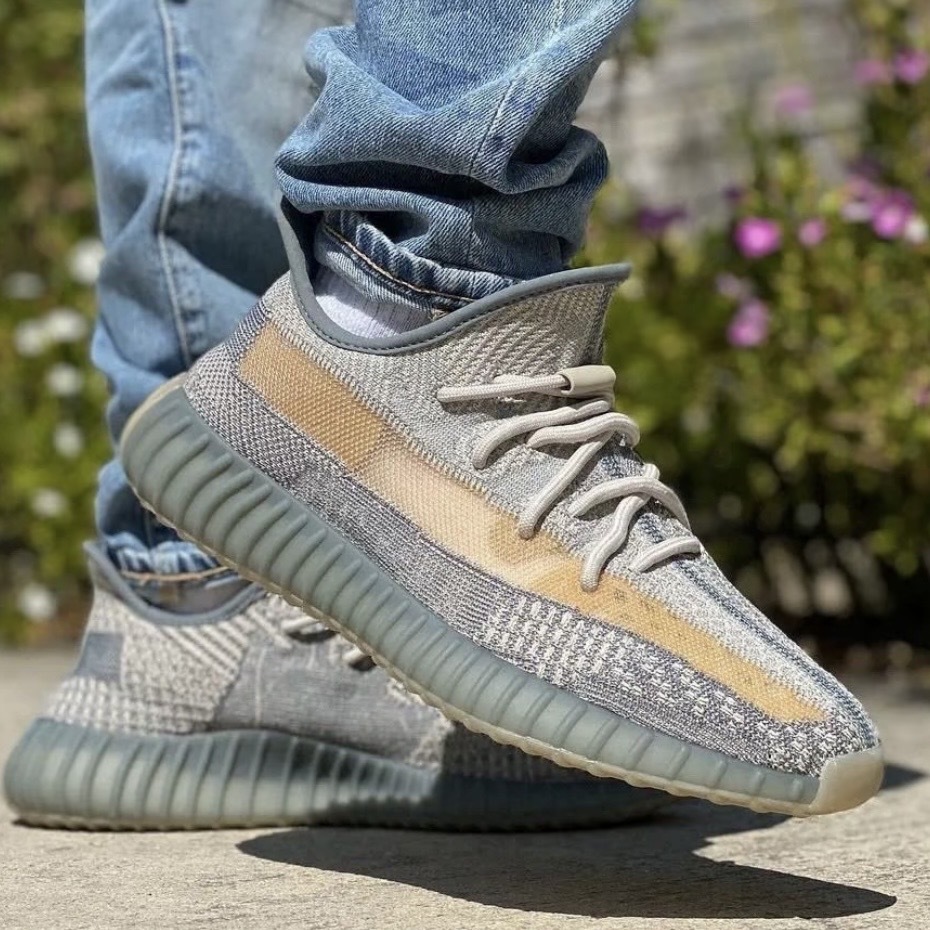 ADIDAS YEEZY BOOST 350 V2 "ISRAFIL" 灰藍 橘黃邊 編織鞋面 緩震 男鞋 FZ5421