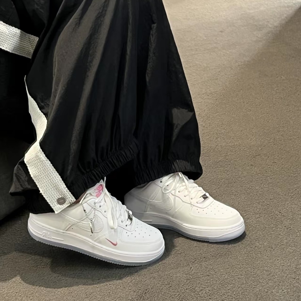 NIKE W AIR FORCE 1 07 全白 小粉勾 果凍底 休閒鞋 女鞋 IV4453-100