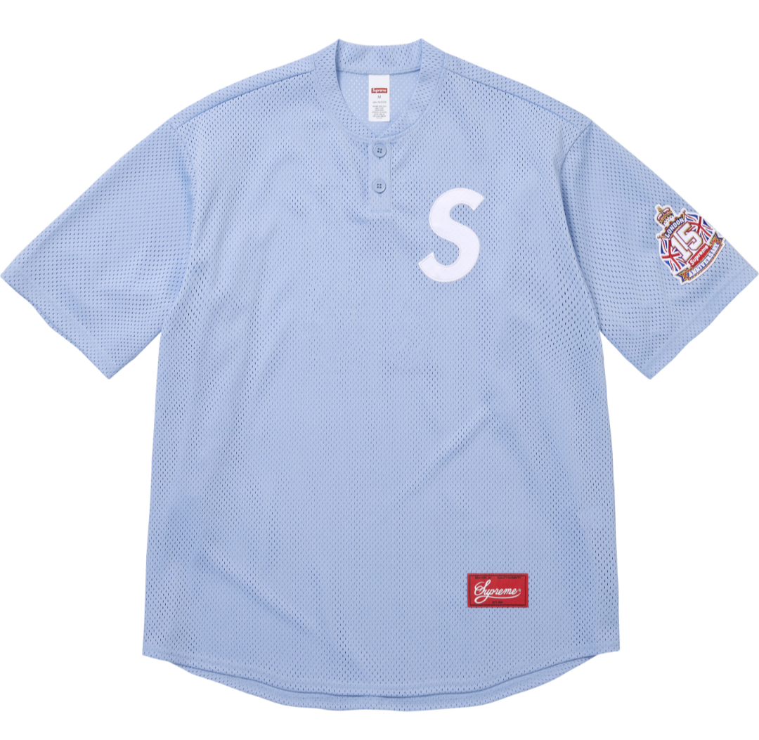 SUPREME SS26 S LOGO BASEBALL HENLEY TOP球衣