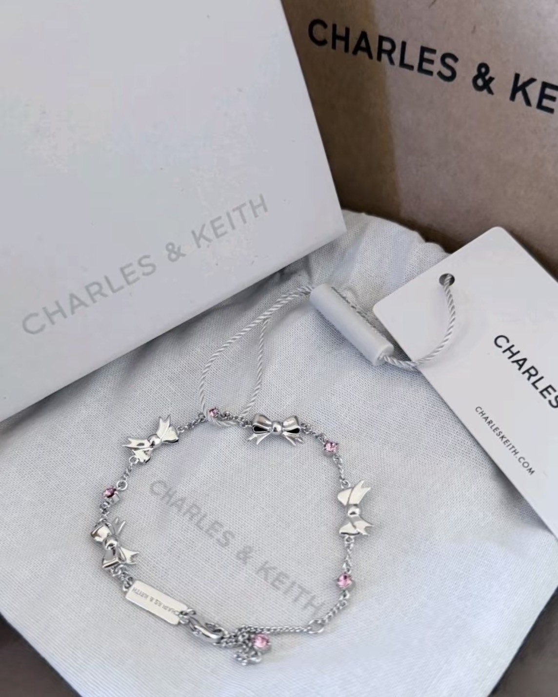 <男友送這條>Charles & Keith 小CK Paige 蝴蝶結 手鍊 兩色