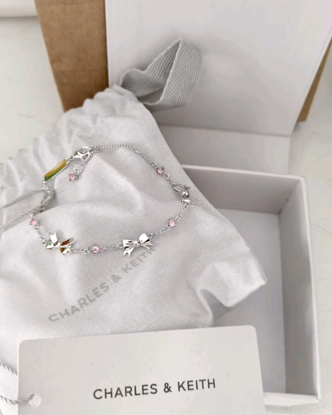 <男友送這條>Charles & Keith 小CK Paige 蝴蝶結 手鍊 兩色