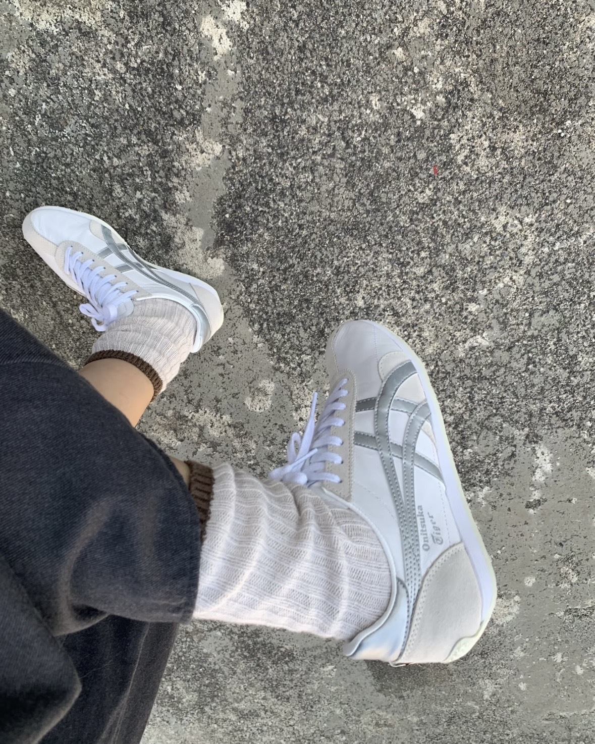 Onitsuka Tiger Runspark 鬼塚虎 拼接 銀白