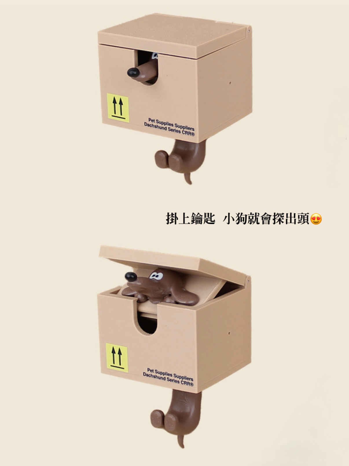 （預購）🇰🇷韓國CRR 臘腸狗探頭鑰匙盒 收納 鑰匙