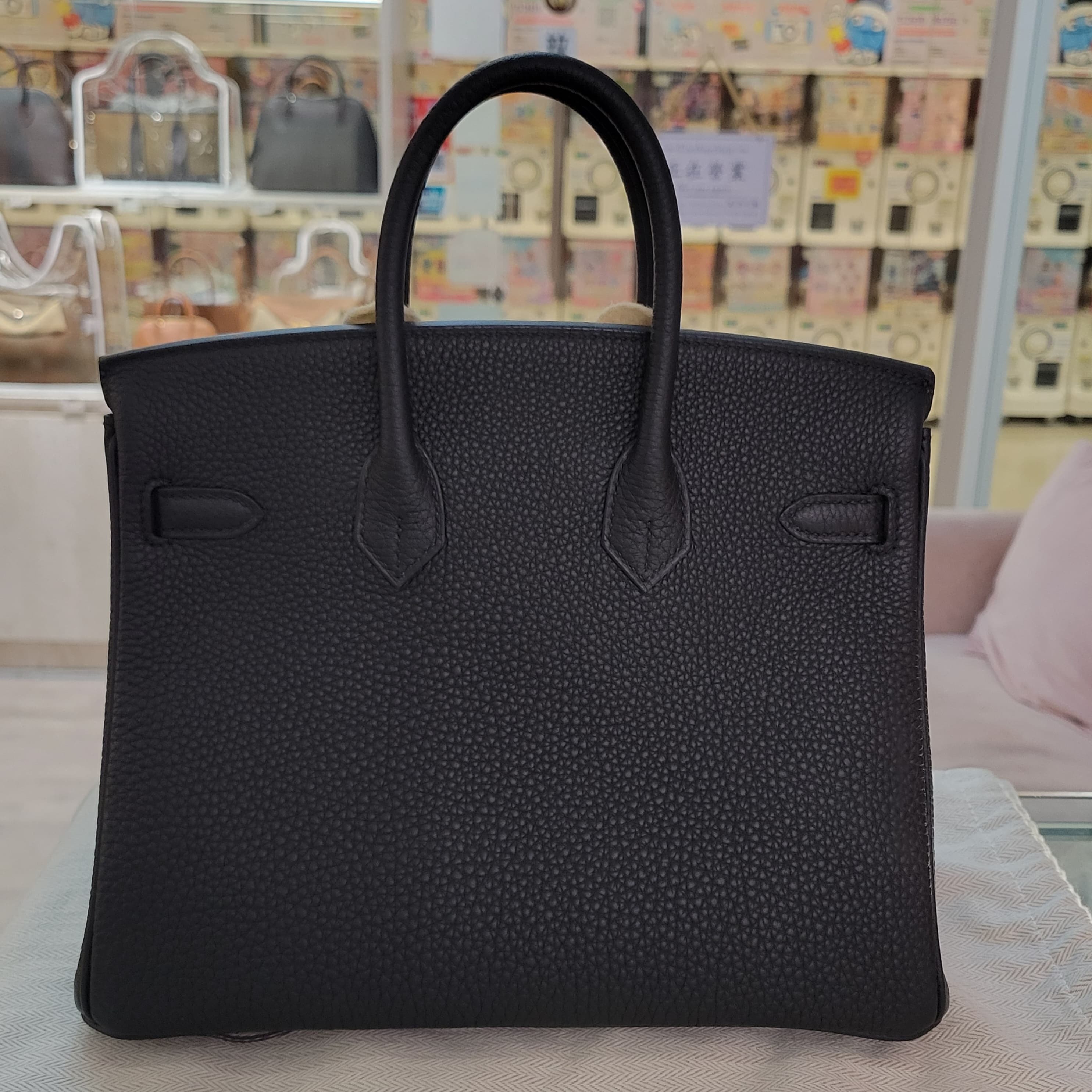 HERMES Birkin 25 noir CK TOGO 黑銀