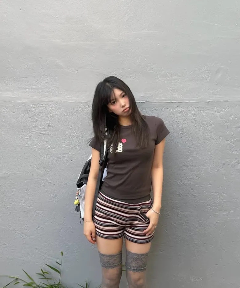 🇰🇷 aeae DOT SMALL LETTER TEE 波點字母LOGO 迷彩 撞色 短版 短T 短袖 / 預購