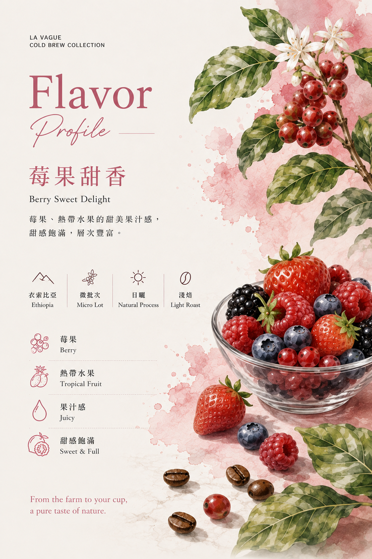 莓果甜香｜衣索比亞微批次日曬・淺焙｜精品冰滴便利包 250ml
