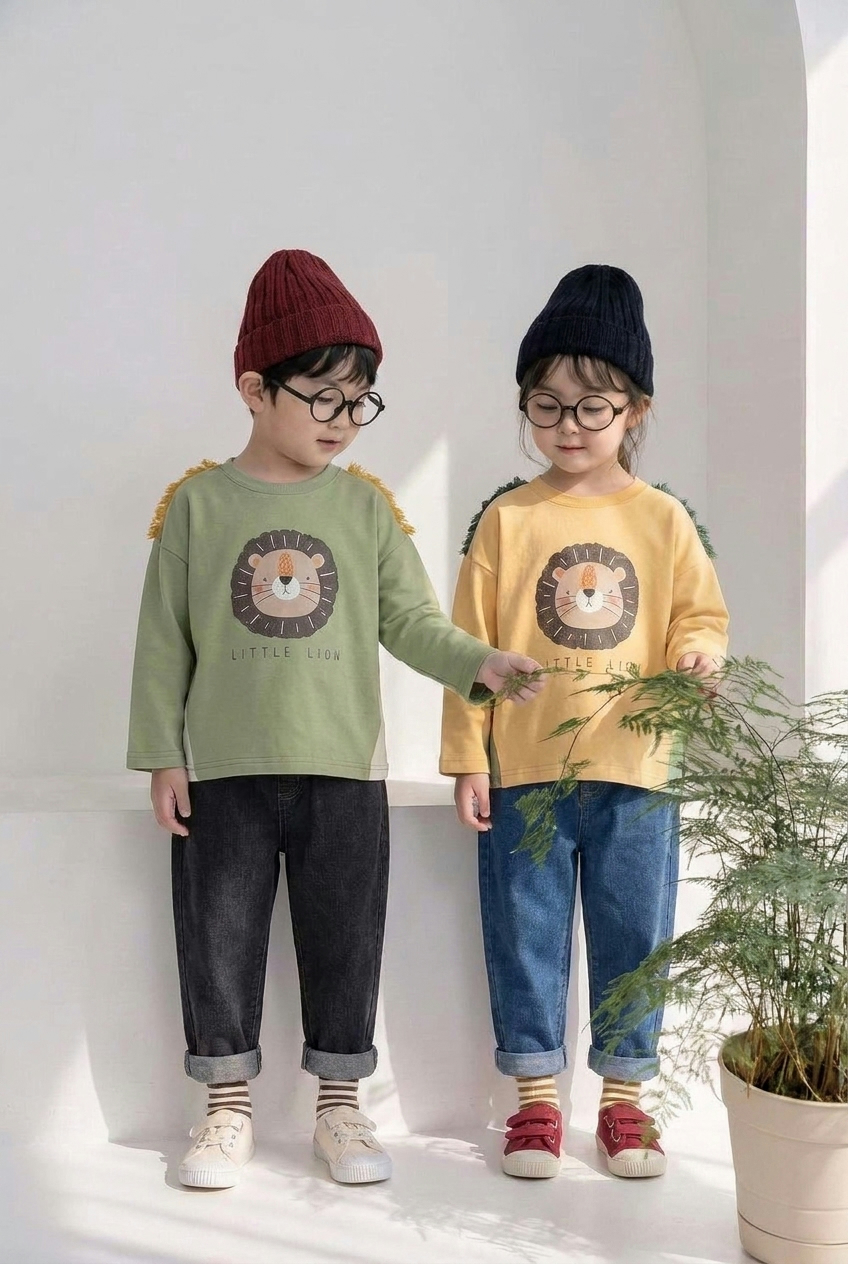 正韓秋Orangemom 三色獅子上衣