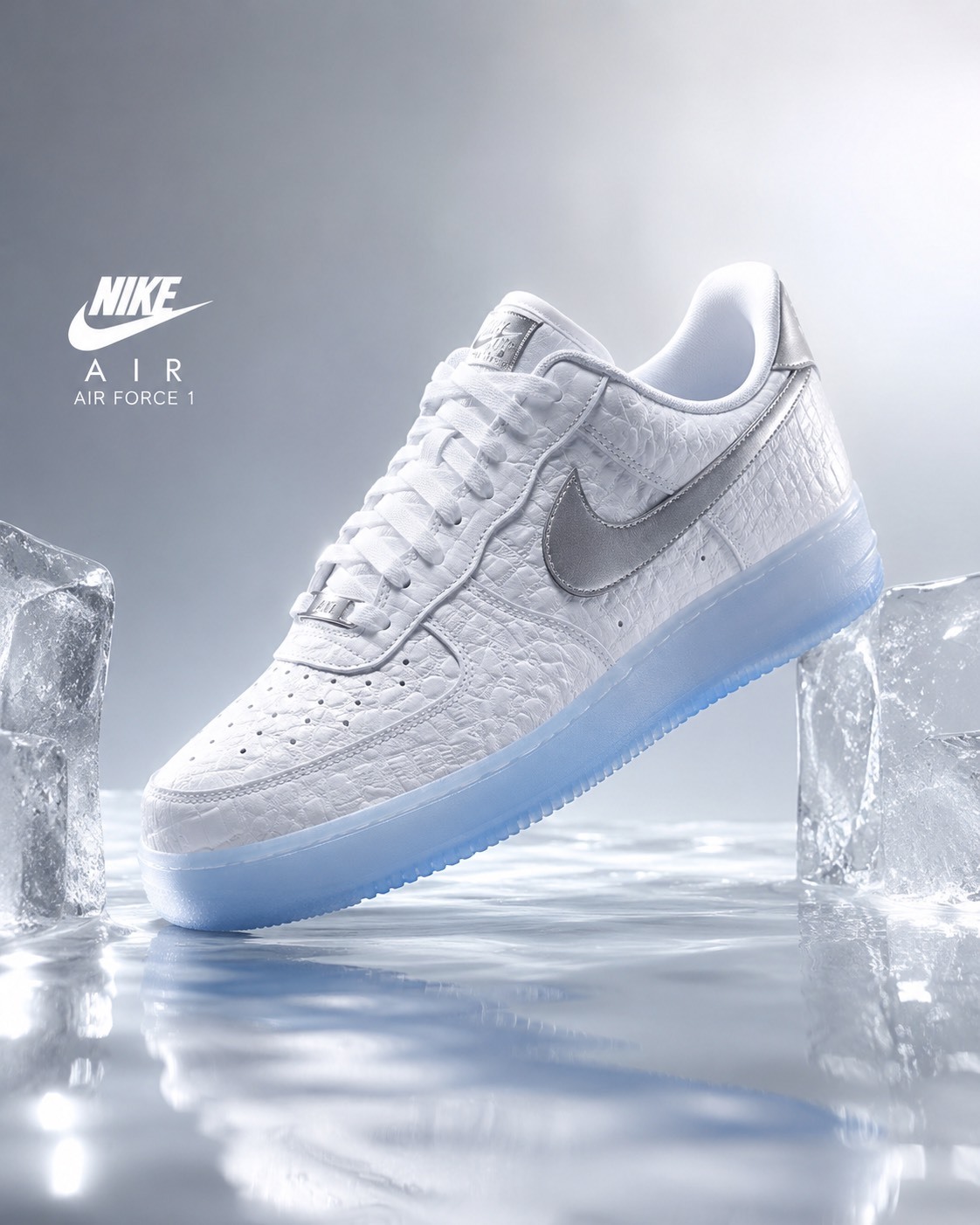 Nike Air Force 1 Low "White Croc" 國外限定 鱷魚皮 壓紋 冰底 白銀 特殊款 IR1981100