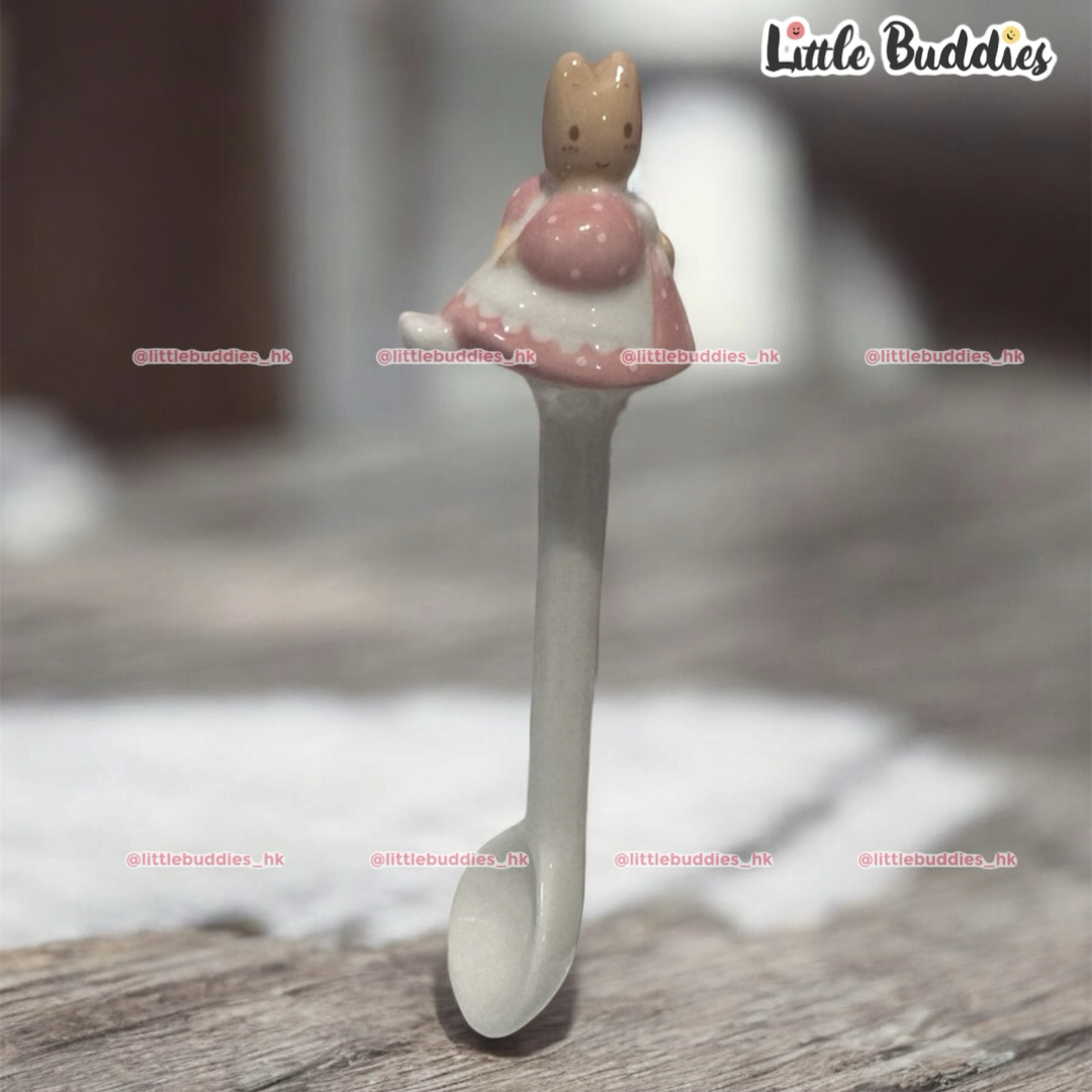日本 Sanrio Marron Cream 媽媽兔 立體公仔陶瓷匙羹