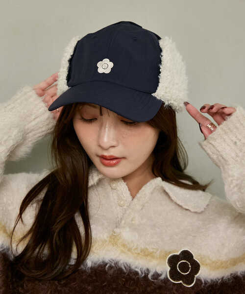 MARY QUANT × PUBLUX / Embroidered Flight Cap