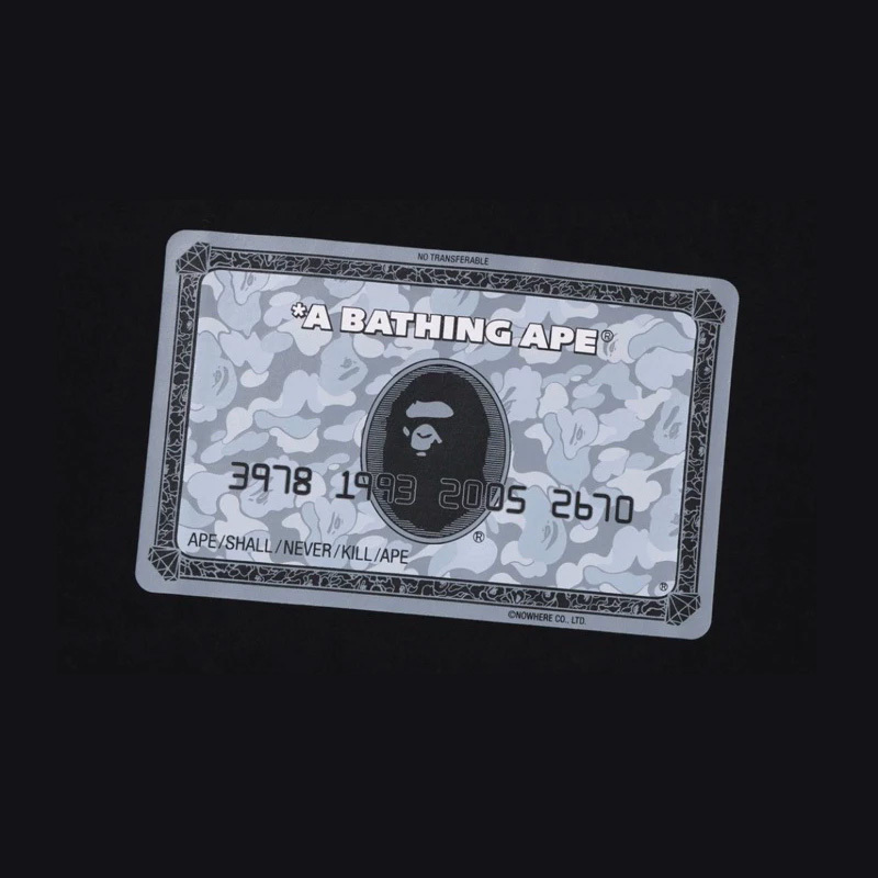 BAPE Membership 會員 猿頭信用卡 美金Tee 短袖 短T 銀卡 IM25110001-BR [台灣現貨]