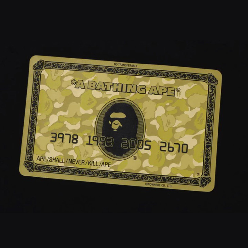 BAPE Membership 會員 猿頭信用卡 美金Tee 短袖 短T 金卡 IM25110001-BD [台灣現貨]