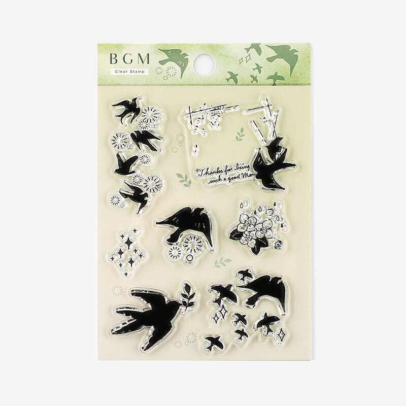 燕子 +Clear Stamp 透明印章組｜日本BGM