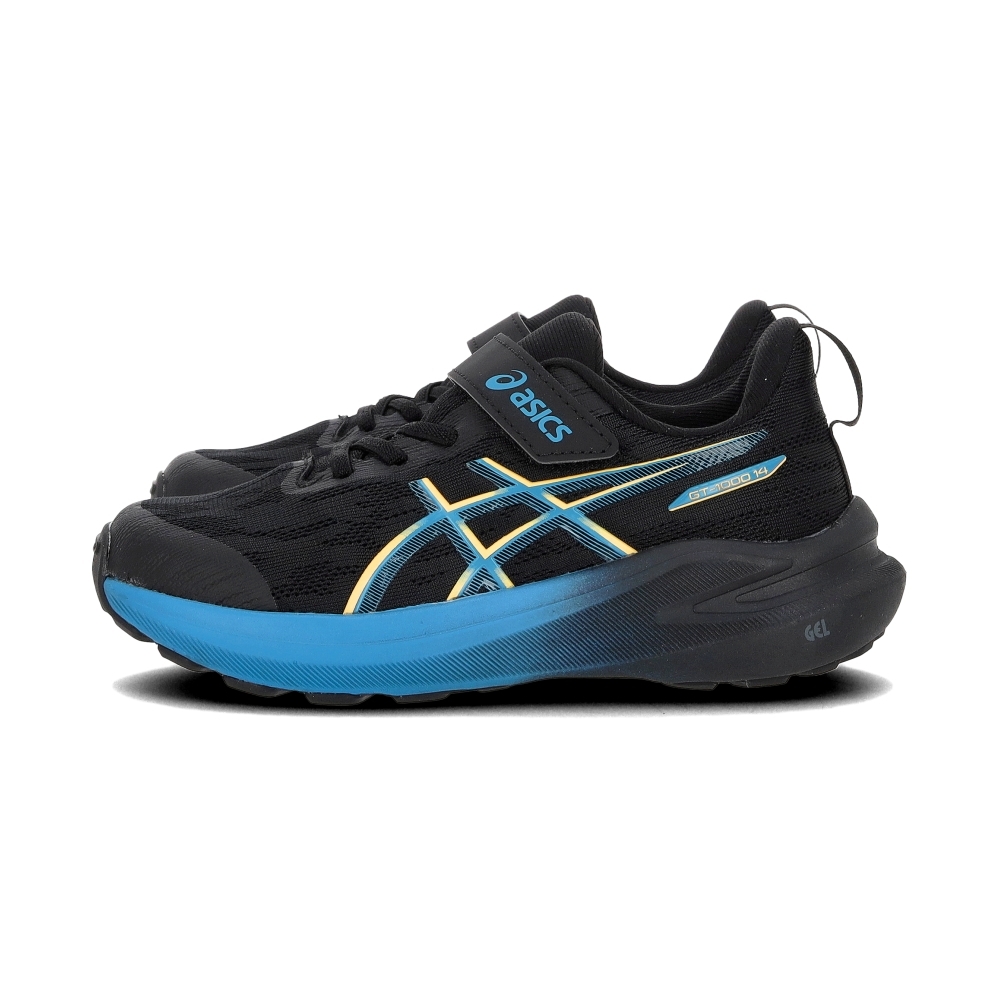 Asics GT-1000 14 PS 中童 童鞋 黑藍色 魔鬼氈 透氣 運動 休閒 慢跑鞋 1014A381-001