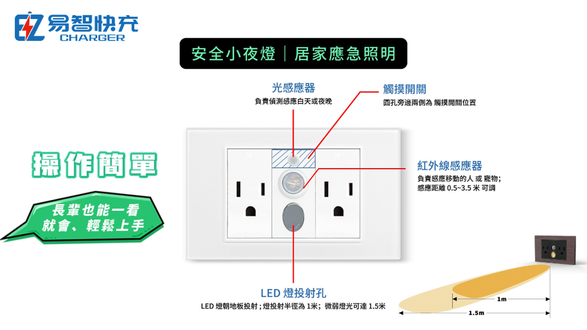 小夜燈 感應器 紅外線感應