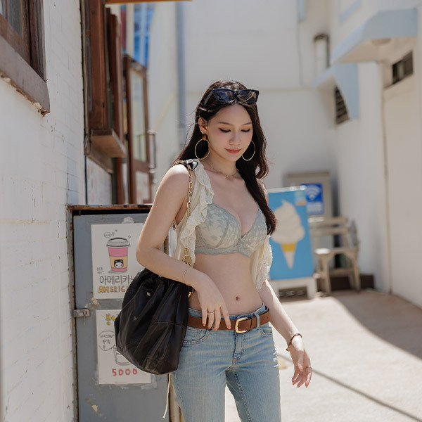 森與木之詩☼透氣貼合集中托胸軟鋼圈內衣 A.B.C罩