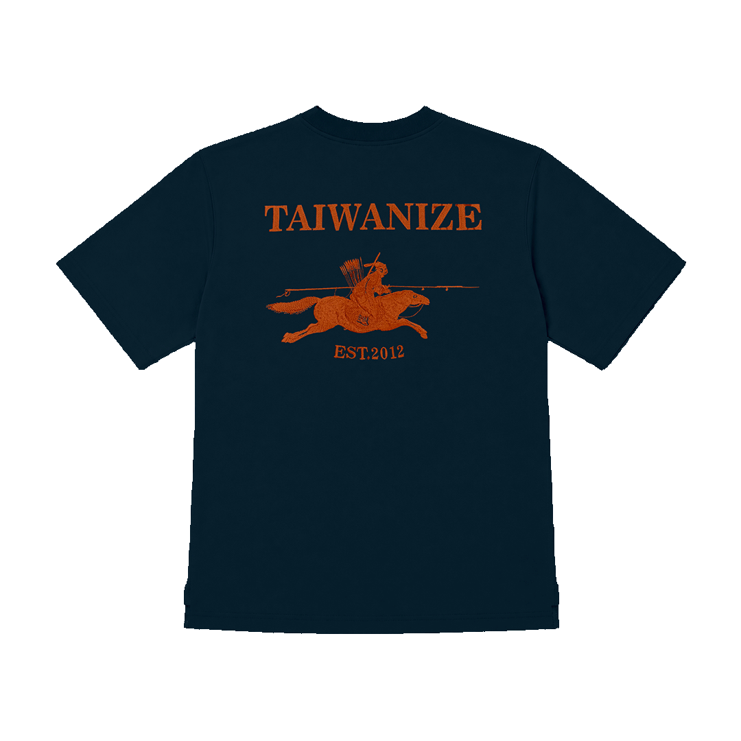 TAIWANIZE ECOLIZE 騎馬持矛圖 BOXY T恤文化刺繡細節