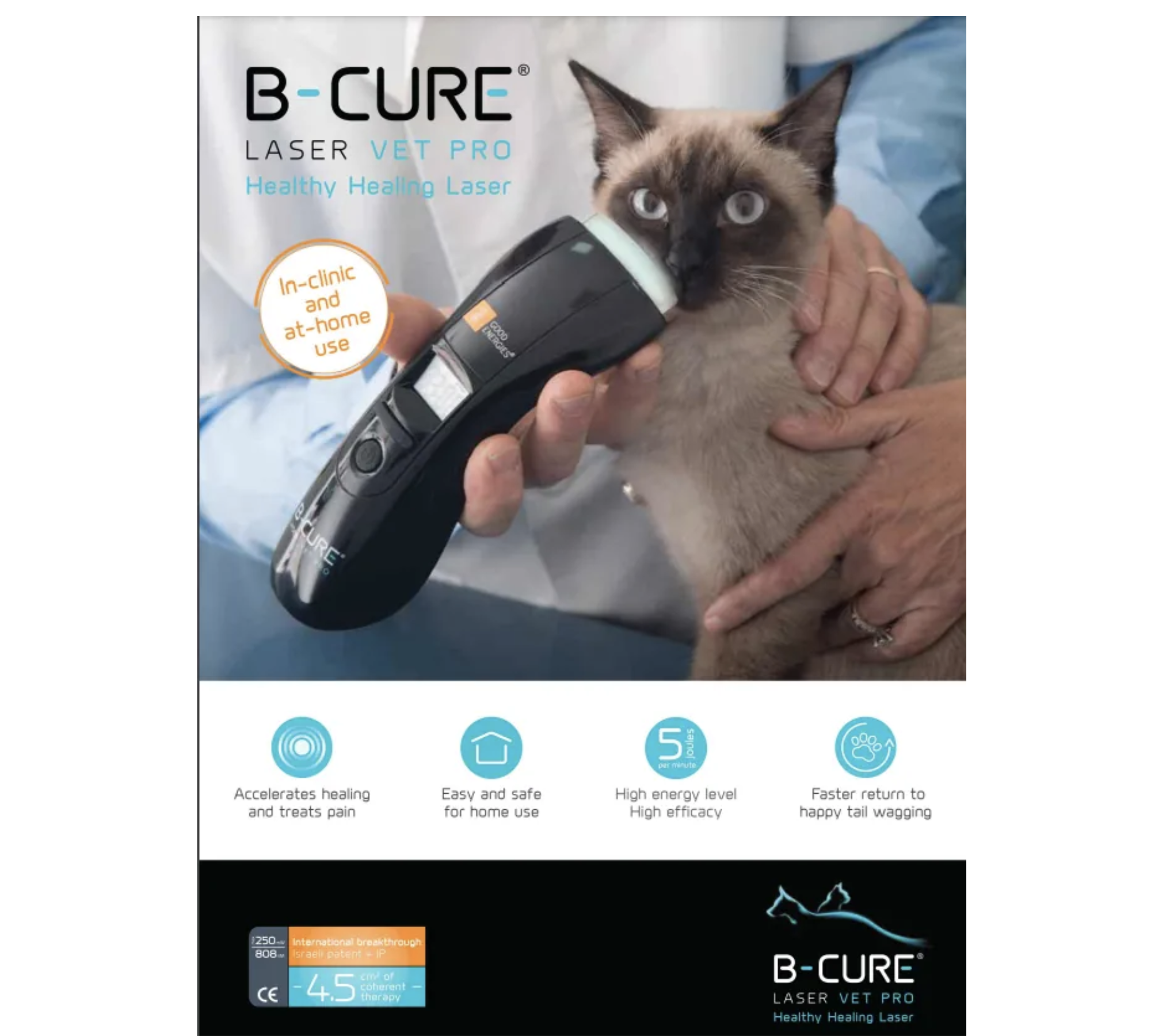 B-Cure 冷雷射治療裝置 (緩解疼痛/肌肉和關節疼痛) 適用於狗、貓、馬/其他動物