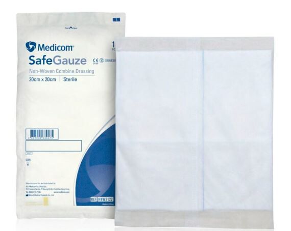 Medicom® SafeGauze Str. Combine Dressing 20cm X 20cm (1pcs)