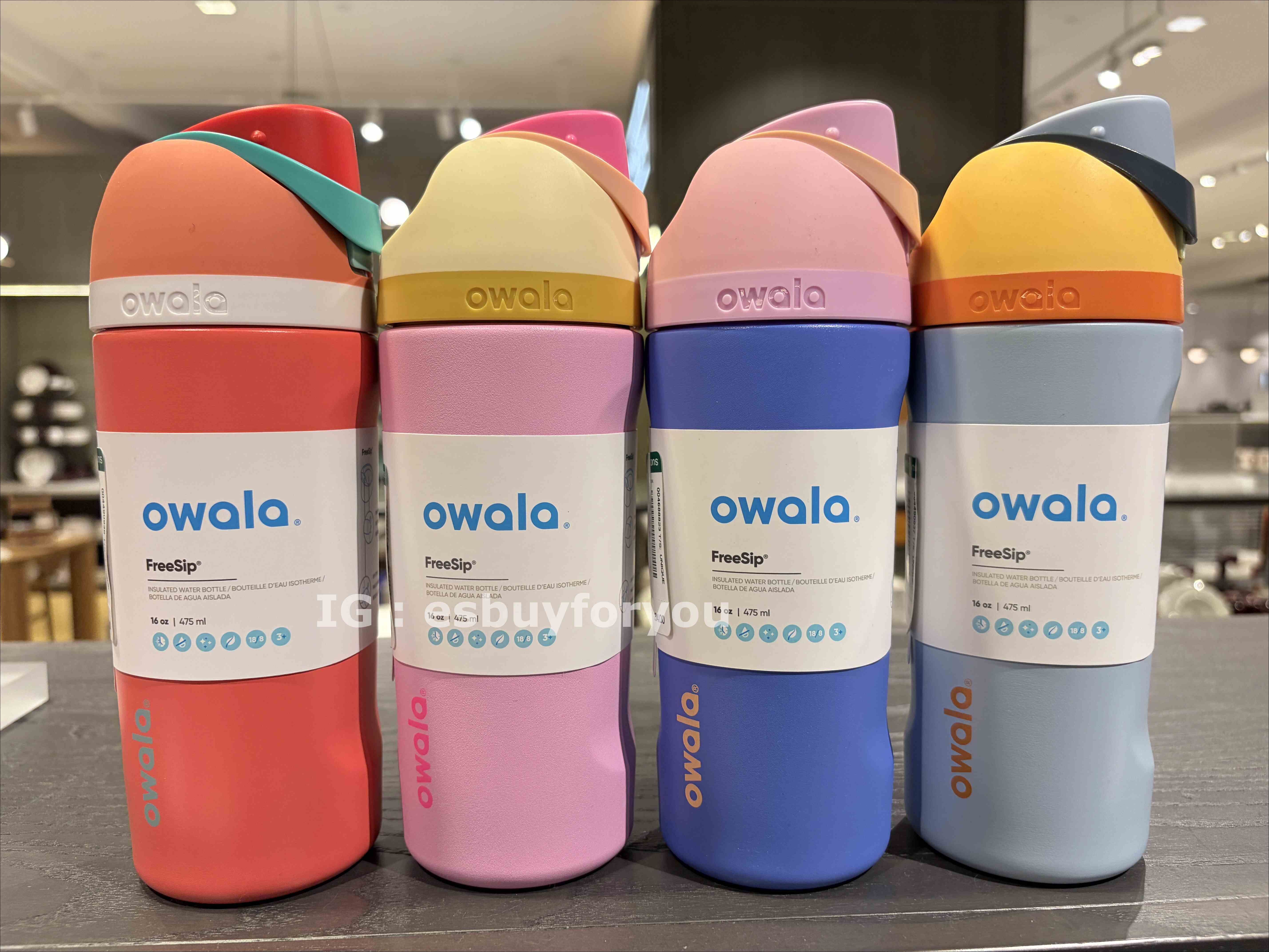 Owala (16oz 475Ml) FreeSip FreeSip 水壺 (內有吸管) (多色)