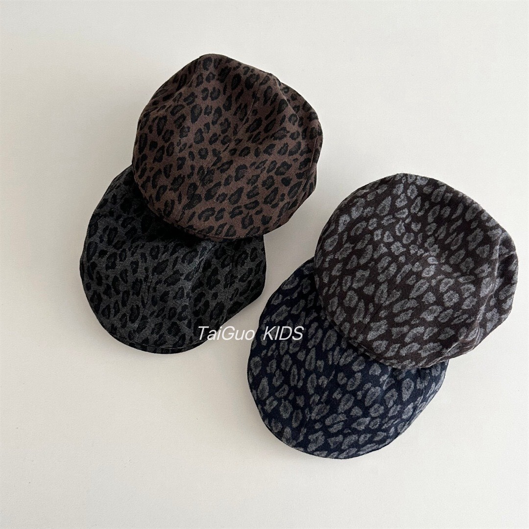 ▸  HAT ◂ 時尚豹紋 挺版 畫家帽  ᝰ