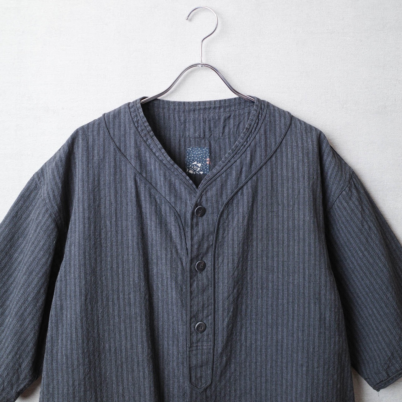 VISVIM ICT DUGOUT BASEBALL S/S SHIRT SANTOME (( USED A )) 中古美品 - CHARCOAL SIZE 4 PRE ORDER ITEM (預訂中)