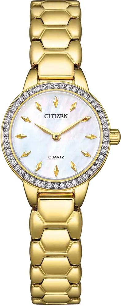萬年鐘錶 - Citizen 星辰錶 金色簡約不鏽鋼錶帶女錶 EZ7012-51D 錶徑24MM